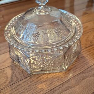 Elegant Clear Glass Candy Dish with Lid